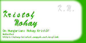 kristof mohay business card
